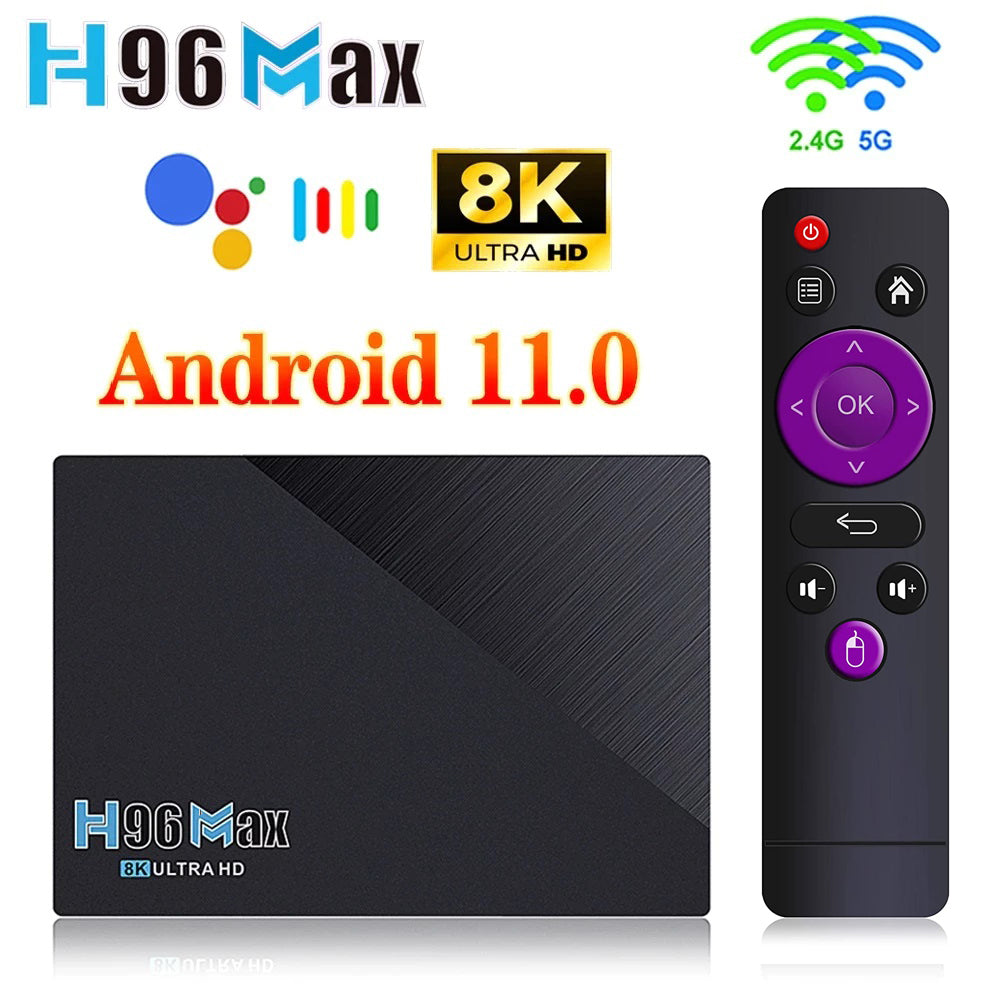 H96MAX Smart TV Box 8GB+64GB Quad Core 4K Ultra HD 11.0v